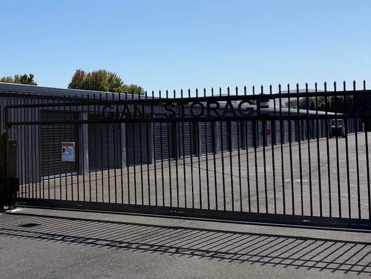 The front gate of Giant Storage in Yakima, WA